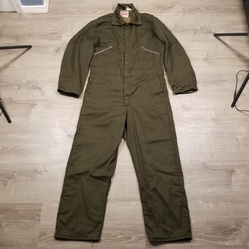 Vintage Walls Blizzard Pruf Insulated Mens Coveralls Large 42-44R Olive Green